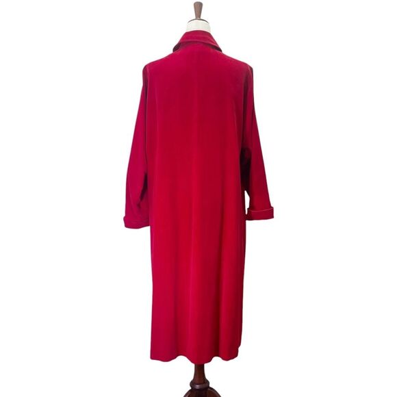 Vintage 1950s Red Velvet Long Evening Swing Coat Size Medium Rockabilly Festive - Picture 5 of 16